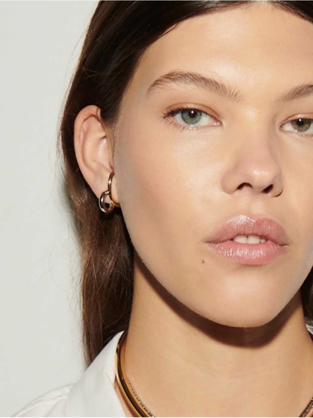 DEMARSON Marisa mini hoop earring- mixed metal gold silver
